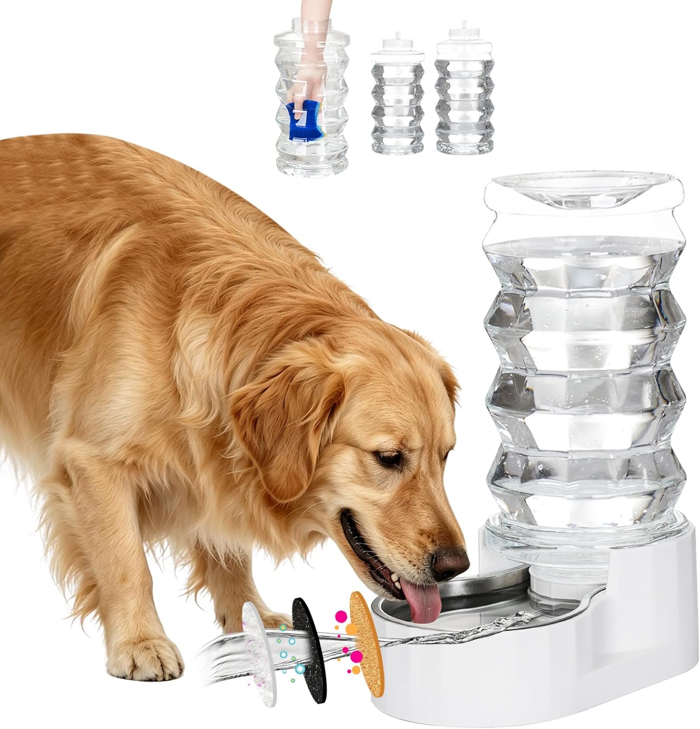 RIZZARI 8L Stainless Steel Gravity Pet Water Dispenser – Auto-Refill | No Electricity Needed,Wide-Mouth Cleaning,Triple Filtration,BPA-Free Materials,Visible Water Level - Image 2