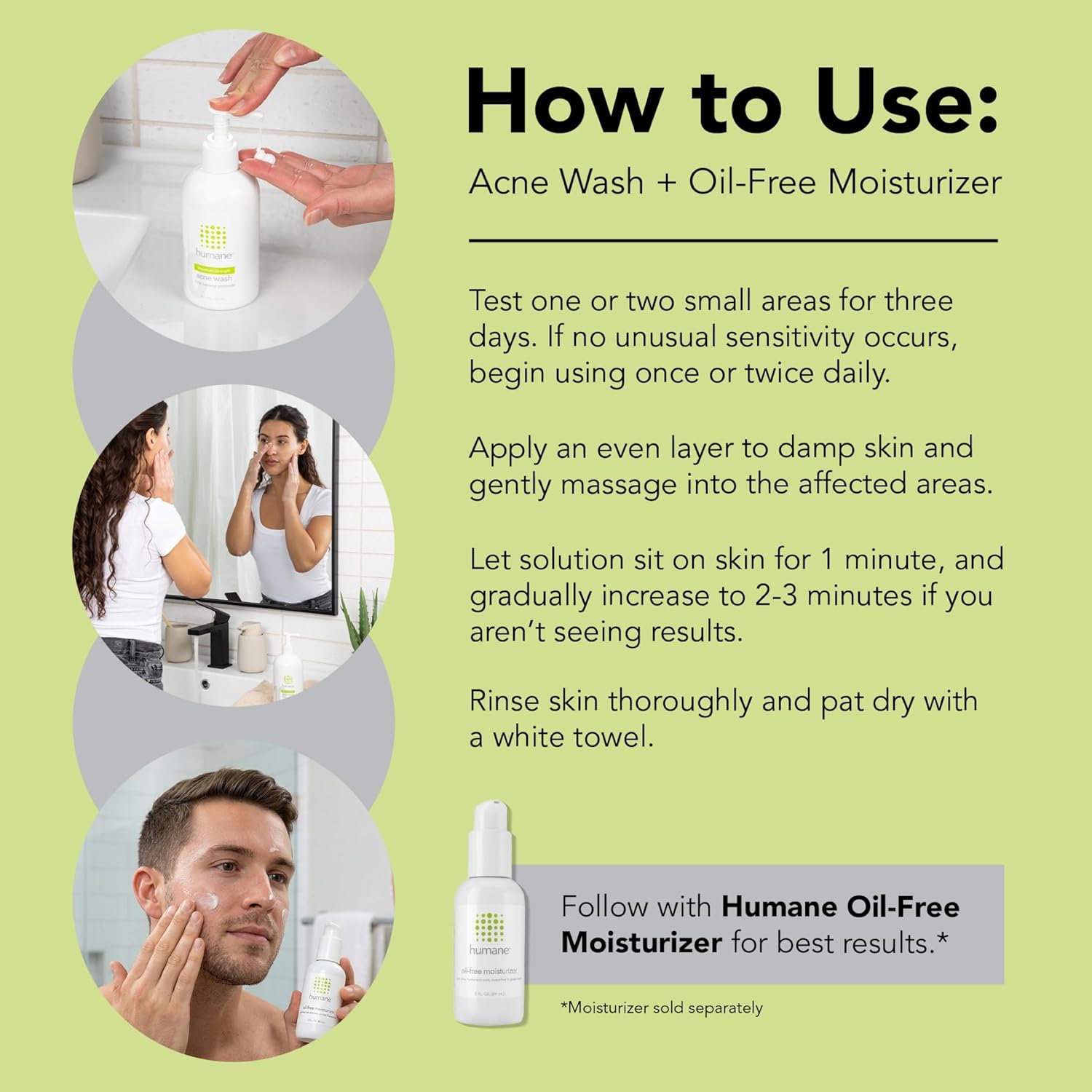 humane Benzoyl Peroxide Acne Body Wash - 10% Maximum-Strength Face, Skin, Butt, and Back Acne Treatment - 16 Fl Oz - Dermatologist-Tested Non-Foaming Acne Face Wash Cleanser - Vegan, Cruelty-Free - Image 3