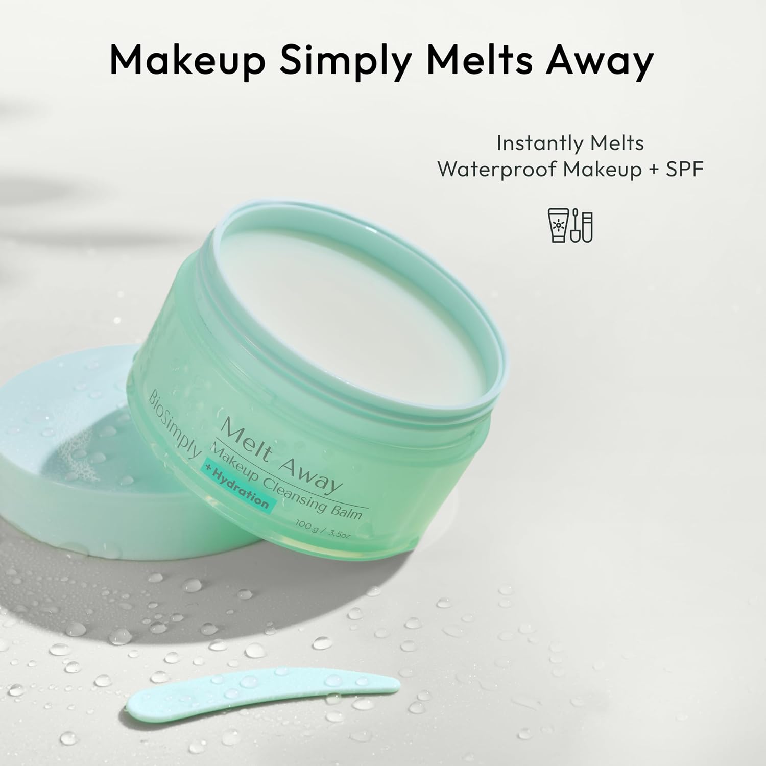 BioSimply Makeup Cleansing Balm, Hydrating Makeup Remover, Melts Away Waterproof Makeup and Sunscreen, with Hyaluronic Acid and Ceramide NP, for All Skin Types. 3.5oz / 100g - Image 2