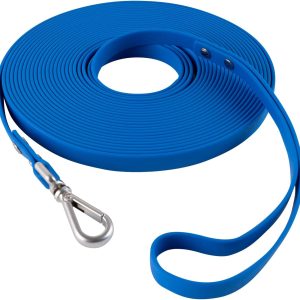Dog Training Long Leash Waterproof Long Line Heavy Duty Outdoor Recall Lead 10ft 15ft 20ft 30ft 50ft for Small Medium Large Dog (Blue, 30FT)
