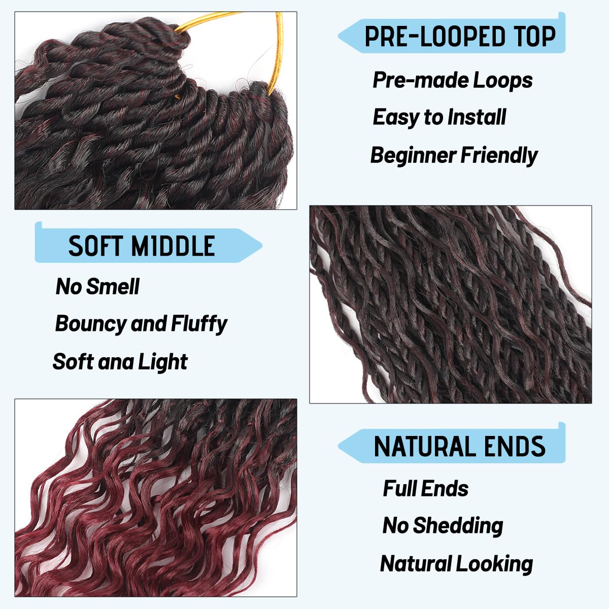 14 Inch Boho Island Twist Crochet Braids 9 Packs Senegalese Twist Crochet Hair with Curls Ends Pre-Looped Bohemian Twists Braiding Hair Extensions for Black Women - Image 2