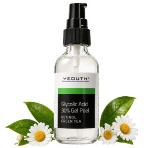 YEOUTH Glycolic Acid Face Peel 30% with Retinol and Green Tea 2oz | Glycolic Acid Peel for Smoother-Looking Skin, Targets the Appearance of Uneven Texture and Dull Skin
