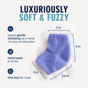 Dr. Frederick’s Original Moisturizing Fuzzy Heel Socks - Cozy Gel-Lined Socks for Dry Cracked Heels - 2 Pairs - Overnight Foot Care with Olive Oil, Vitamin E - Gifts for Women & Men - Variety Pack