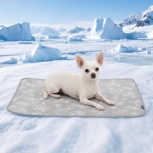 Spark Paws Cooling Mat for Dogs - Self Cooling Dog Mat & Pet Cooling Pad for Large, Medium & Small Dogs - Non-Toxic, Non-Gel Washable Cooling Bed - Cloud Grey - Size S
