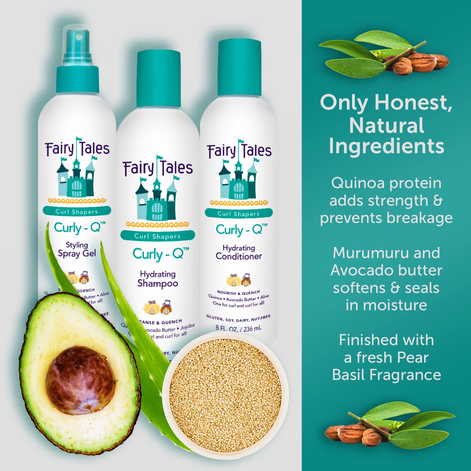 Fairy Tales Curly Q Hydrating Kids Shampoo – Paraben, Sulfate, Gluten, and Nut Free – For all Types of Curls Including Multi Cultural Hair – 32oz. - Image 3