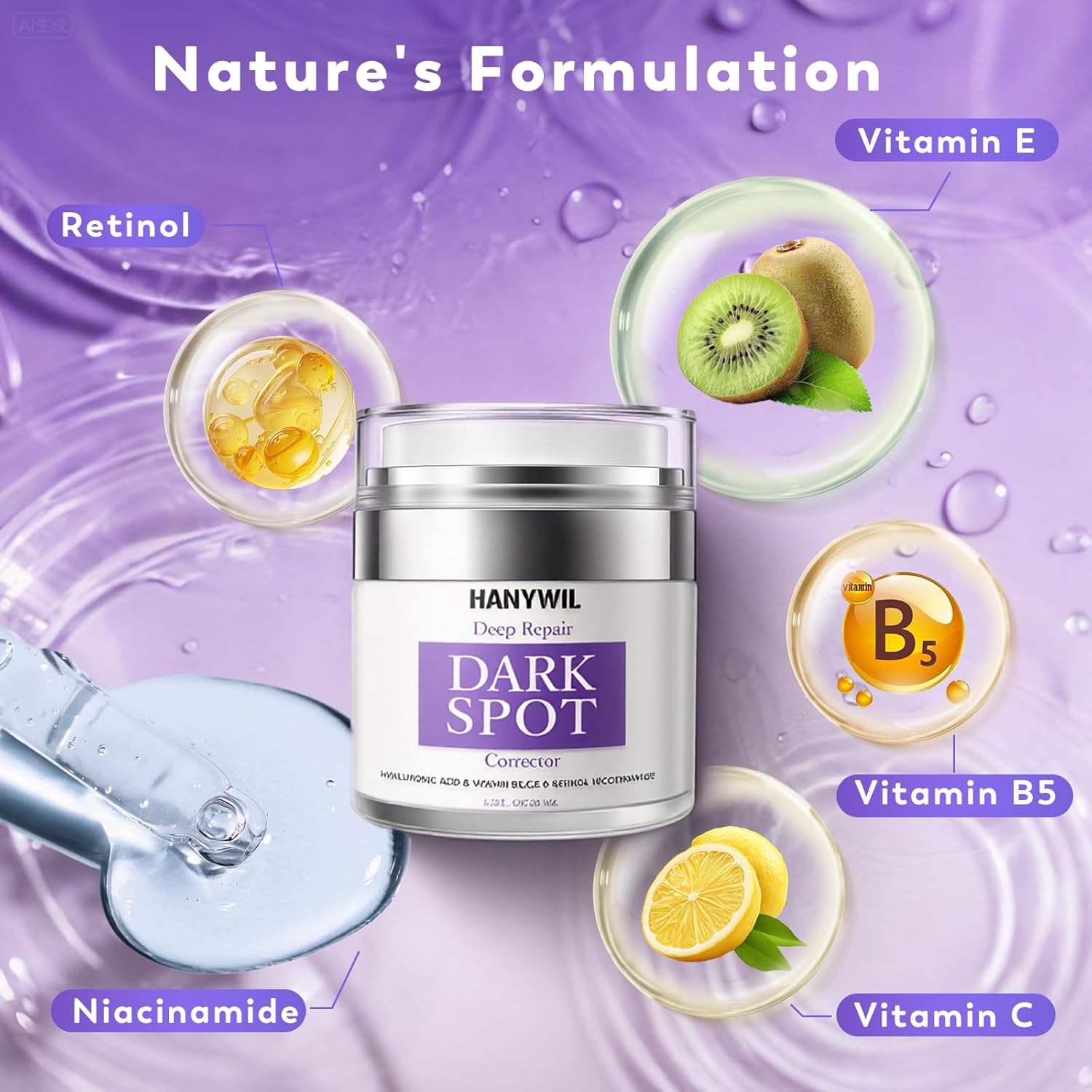 HANYWIL Dark Spot Remover for Face/Body, Remedy for Dark Spots with Natural Ingredients, Dark Spot Corrector Cream and Serum for Skin Care, Treats Melasma, Freckles, Sun Spots, Women & Men-1.7 Fl Oz - Image 3