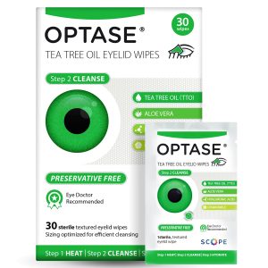 OPTASE TTO Eyelid Cleansing Wipes, 30 Count – Individually Wrapped Tea Tree Oil Eyelid Wipes – Preservative-Free Formula for Daily Use – Eye Doctor Recommended Tea Tree Eye Lid Cleanser