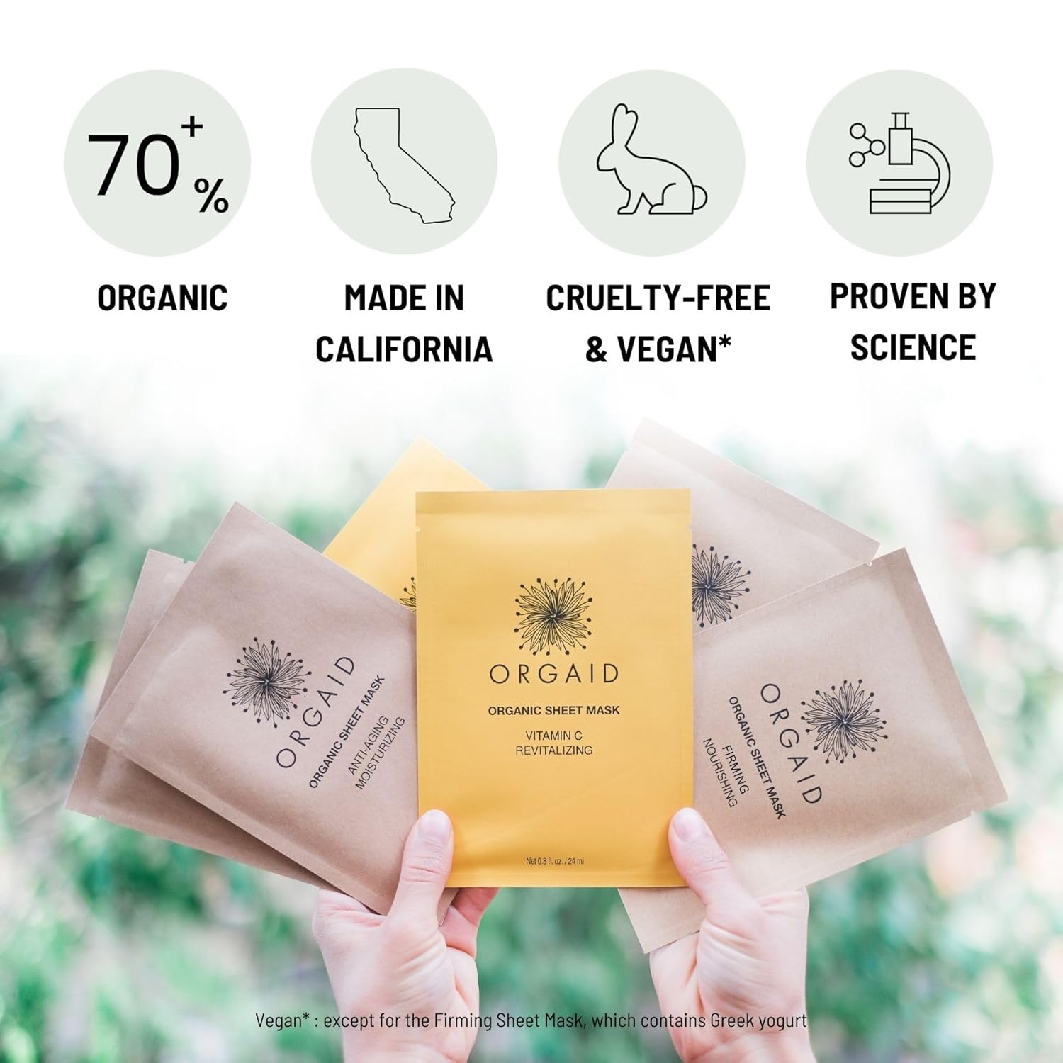 ORGAID Organic Sheet Mask | Made in USA (Assorted Multi-pack, pack of 6) - Image 3