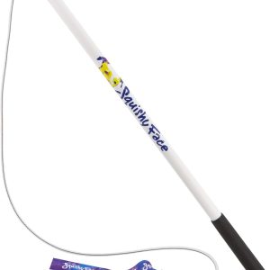 Squishy Face Studio Flirt Pole V2 with Lure - Durable Dog Toy for Fun Obedience Training & Exercise, Purple/Blue Tie Dye, Regular - 36 inch
