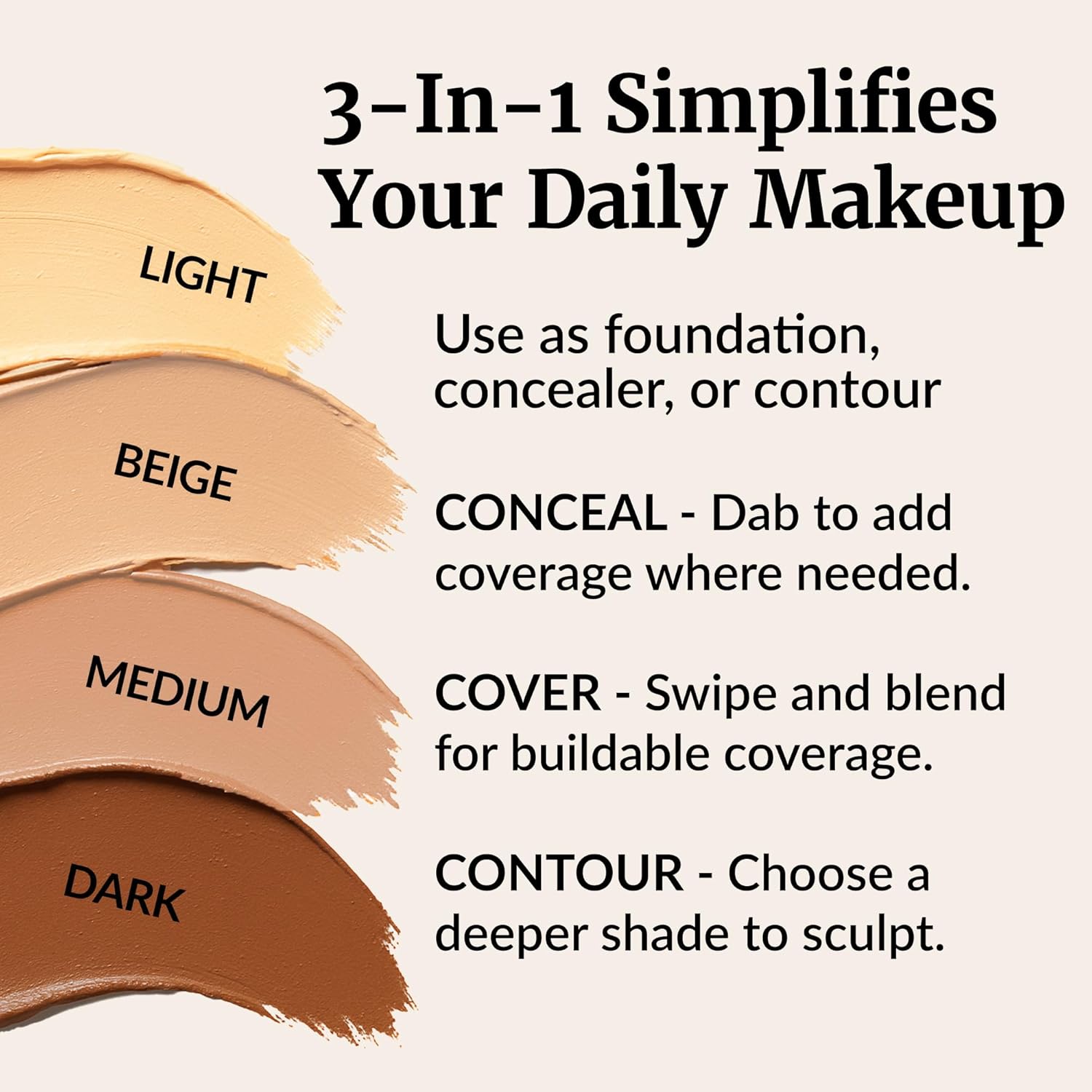 Vibriance Complexion Sticks - Foundation for Mature Skin - Sheer, Buildable Coverage Face Makeup Foundation for Older Women - 3-in-1 Base, Contour, Concealer - Deep / Dark - Image 3