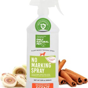 Only Natural Pet No Marking Spray & Deterrent for Dogs – Indoor & Outdoor Urine Prevention – Stain & Odor Eliminator – Potty Training Aid to Deter Peeing or Marking on Carpet & Furniture – 32 fl oz