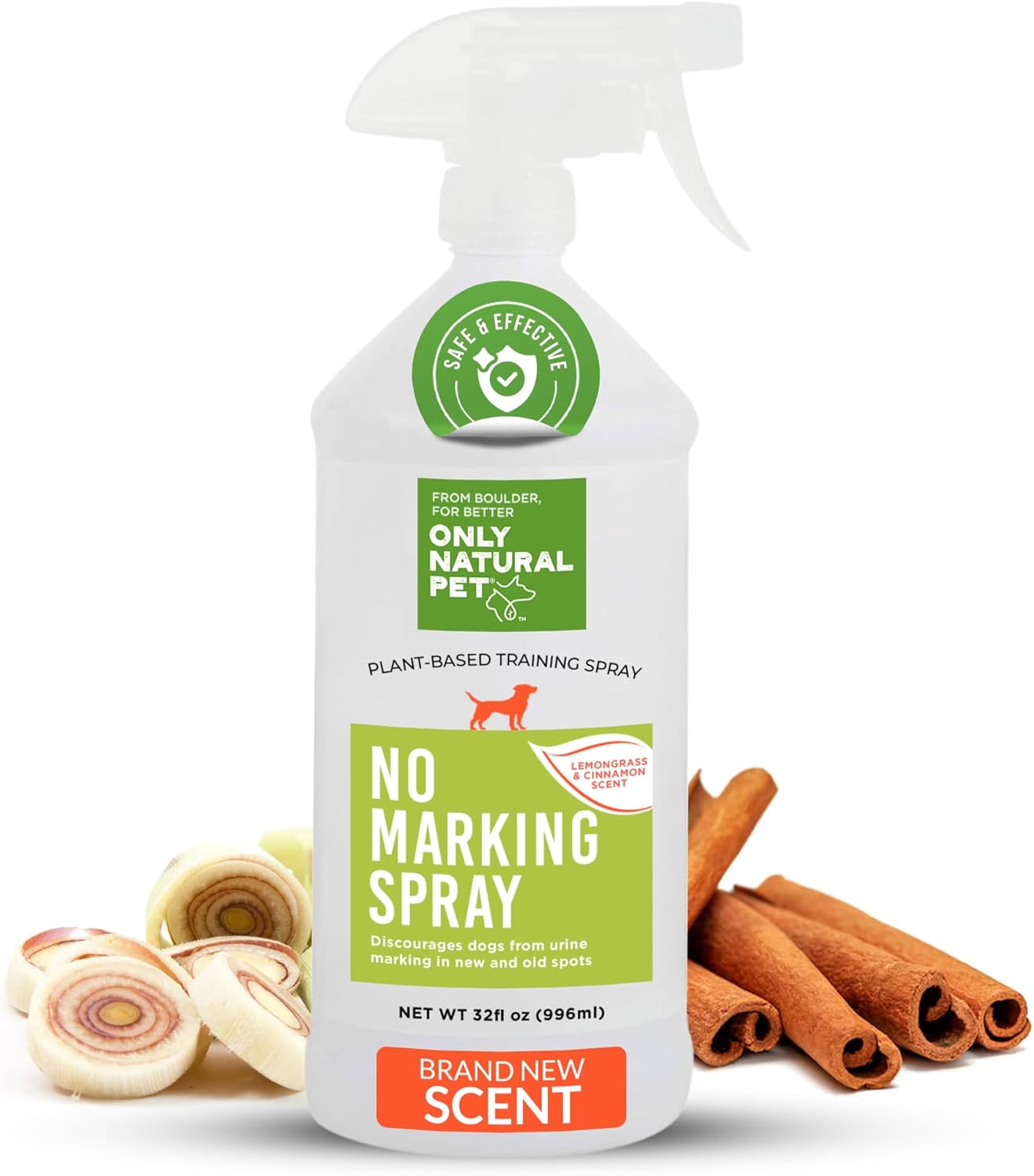 Only Natural Pet No Marking Spray & Deterrent for Dogs – Indoor & Outdoor Urine Prevention – Stain & Odor Eliminator – Potty Training Aid to Deter Peeing or Marking on Carpet & Furniture – 32 fl oz