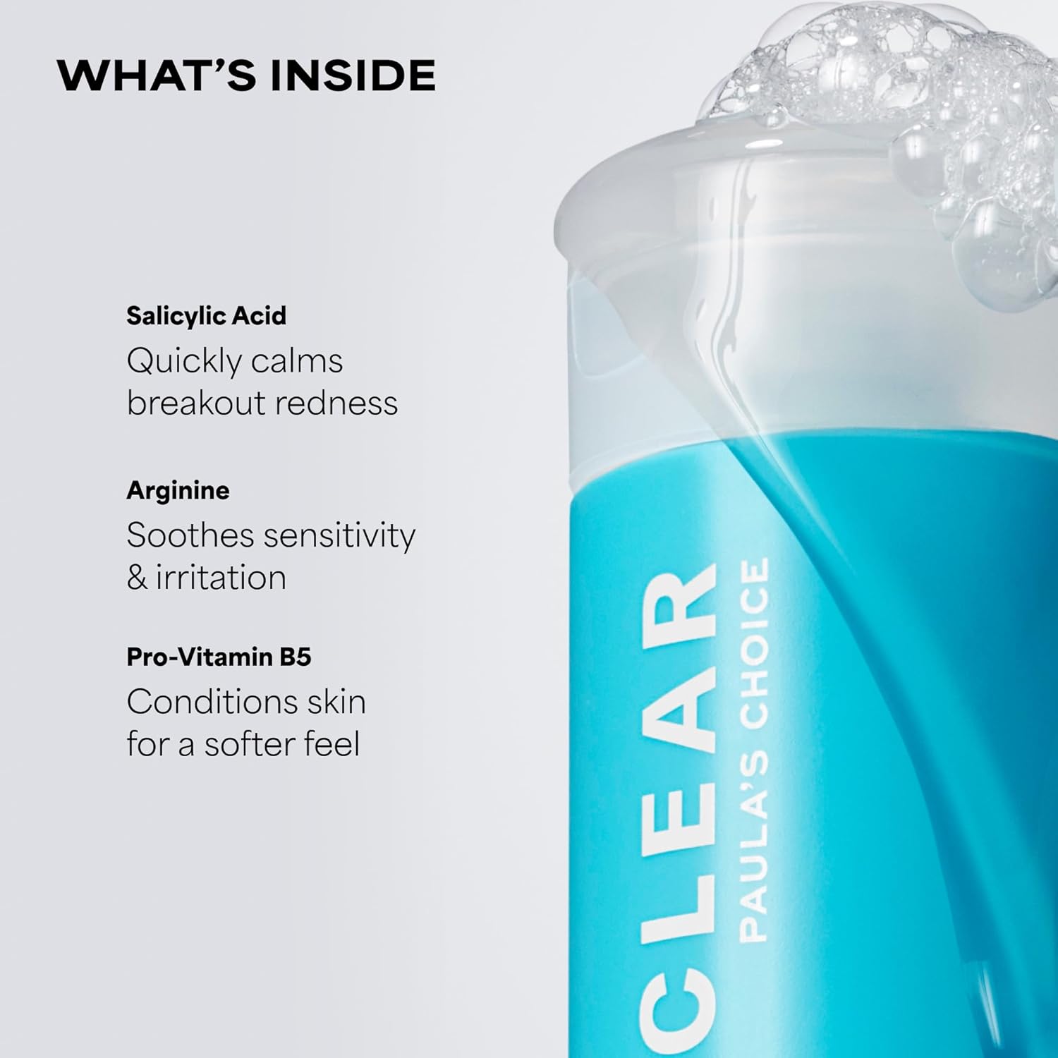 Paula's Choice CLEAR Pore Normalizing Facial Cleanser, Acne Daily Face Wash, Salicylic Acid Face Cleanser for Clogged & Enlarged Pores, Redness, Suitable for Blackhead-Prone Skin Fragrance Free - Image 3