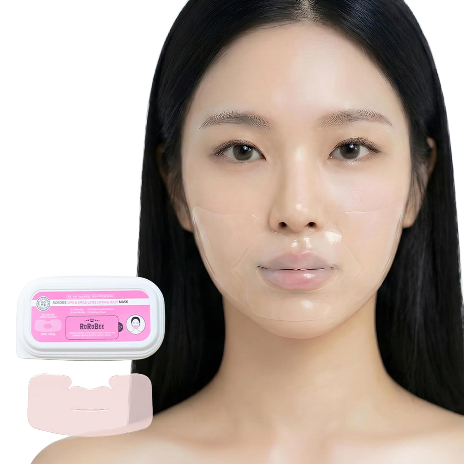 Hydrogel Smile Line Patches - Lip Wrinkle Pads for Daily Korean Skin Care Routine - Anti-Aging Face Firming Mask with 6 Botanical Oils & Niacinamide - Nasolabial Fold Care (30 Sheets) - Image 3