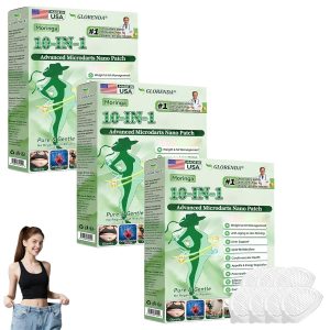 GLORENDA Moringa Berberine X Nad Patches, Professional Moringa 10-in-1 Nano Microdarts Patch, Natural Moringa Berberine Patches for Women and Men, Suitable for All Skin Types (3 Boxes)