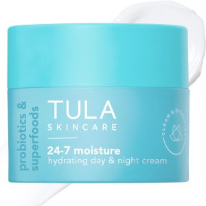 TULA Skincare 24-7 Hydrating Day & Night Cream, Anti-Aging Face Moisturizer for Dryness & Dullness with Prebiotic Extracts & Hyaluronic Acid