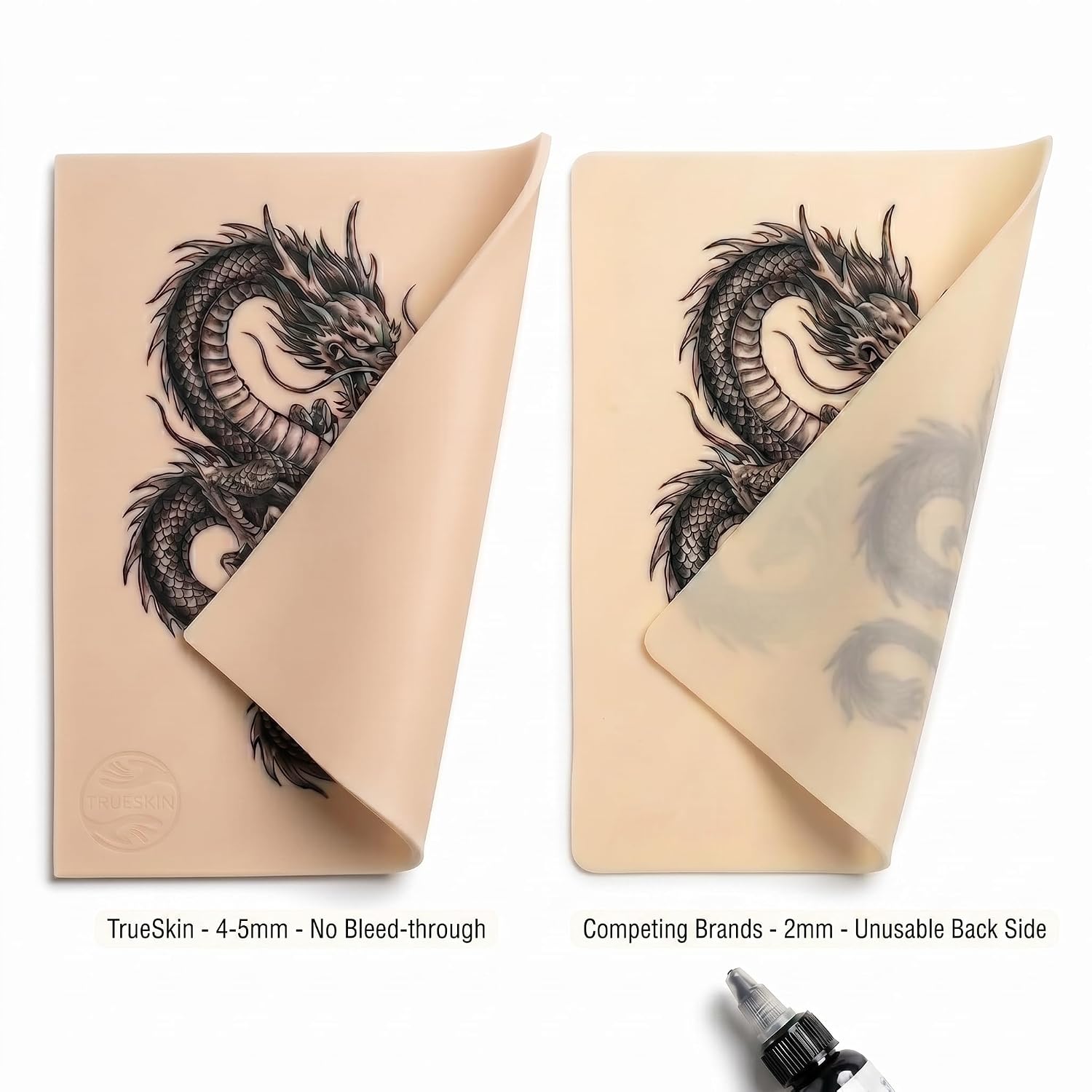 TrueSkin Fake Skin - 4-5mm - 8.5" x 11" - Double Sided - Trade Show Quality - Platinum Silicone Tattoo Practice Skin - Image 3