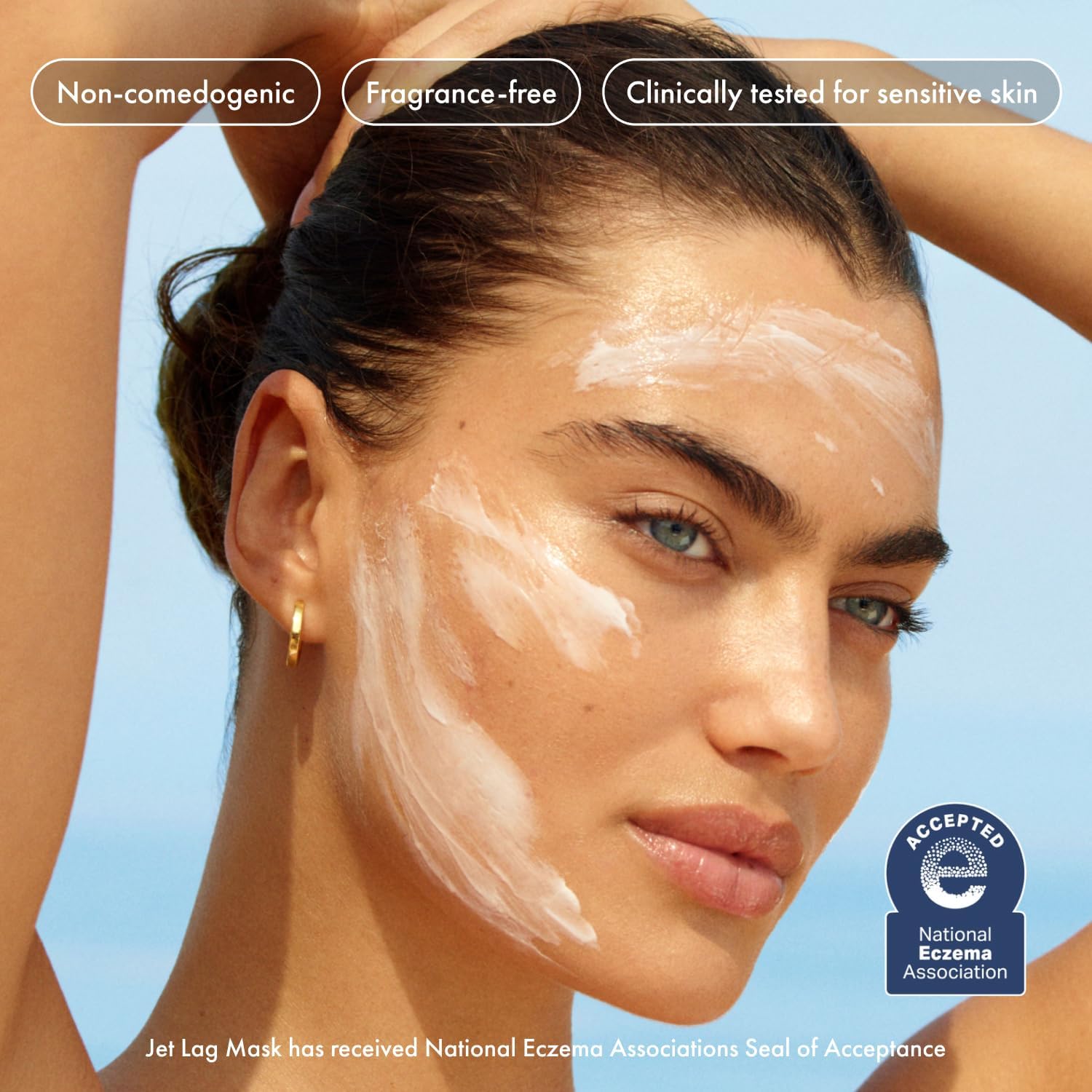 Summer Fridays Jet Lag Mask - Hydrating Overnight Face Mask, Moisturizer + Eye Cream - Enriched with Hyaluronic Acid, Niacinamide, + Antioxidants - Multitasking Travel Size Skin Care (2.25 Oz) - Image 2