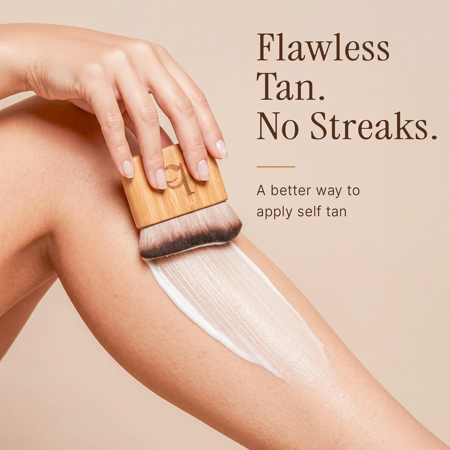 Ultra Soft Self Tanner Brush - Kabuki Brush for Body Foundation & Makeup, Blending Applicator for Tanner, Self Tanning Mitt, Achieves Sunless Streak-Free Fake Tan, Durable & Easy to Clean - Image 3