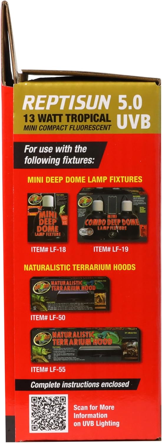 Zoo Med ReptiSun 5.0 Mini Compact Fluorescent Lamp 13 Watts - Image 2