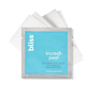 Bliss That's Incredi-Peel Glycolic Resurfacing Facial Pads - 15 ct - Single-Step Pads for Exfoliating and Brightening - Targets Fine Lines and Discoloration - Travel-Friendly - Vegan & Cruelty-Free