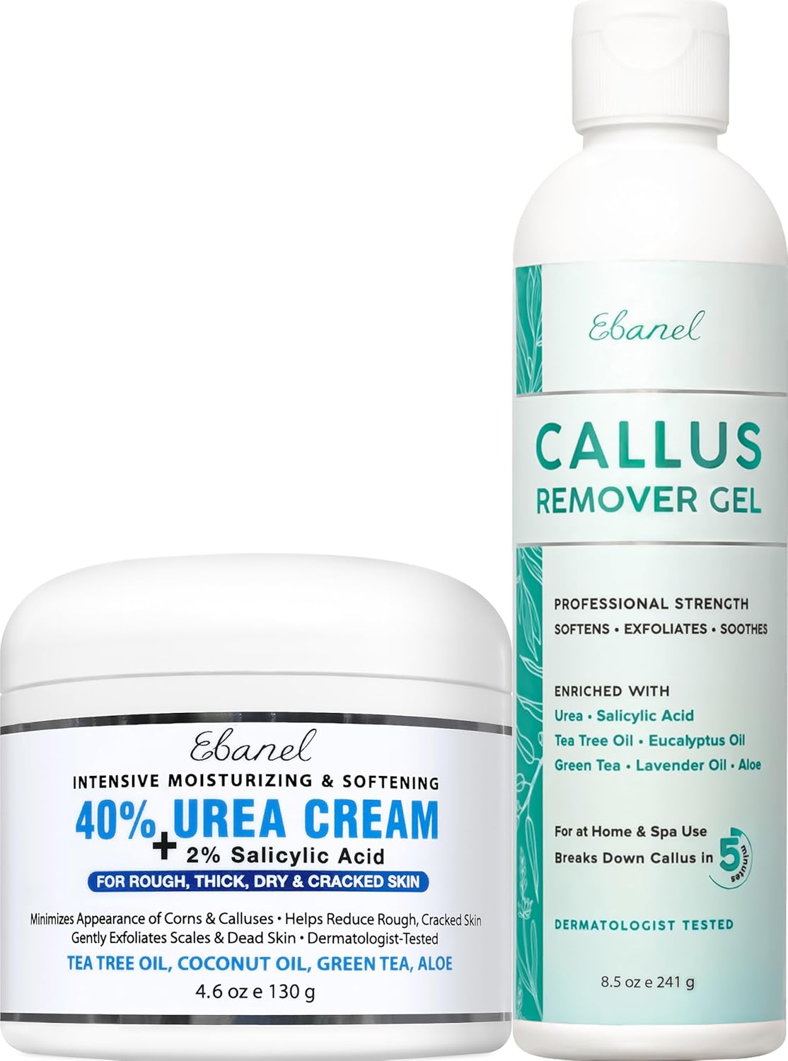 banel Set of Professional Callus Remover for Feet, and Urea Cream 40% Plus Salicylic Acid 2%, Heel Foot Callus Remover Gel Exfoliator Dead Skin Cuticle Removal Toenail Softener Keratolytic Pedicur - Image 3