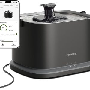 PETLIBRO Upgrade Cat Water Fountain Stainless Steel Tray, Dockstream 2 Cat Fountain Indoor, 3L/101oz Auto Cat Fountains for Drinking, App Monitoring Pet Water Fountain Dog, 5G WiFi Cat Water Dispenser