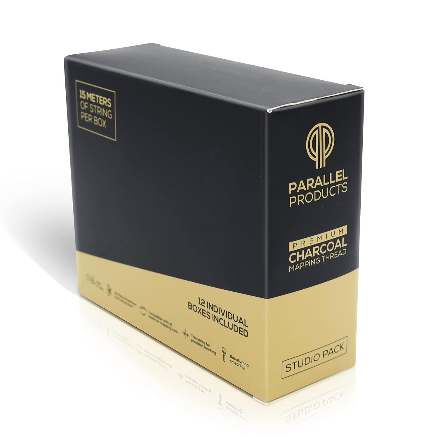 Parallel Products - Premium Eyebrow Mapping String for Microblading - Pre-Inked - 1 mm Charcoal Thread - Essential Brow Microblading Supplies - 15 Meters per Box (12 Pack) - Image 2