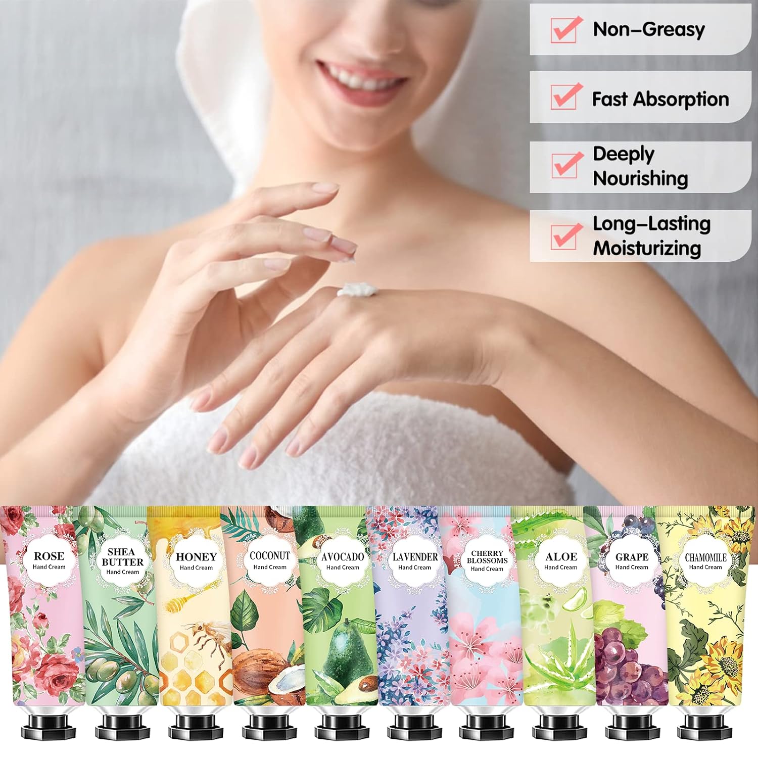 74 Pack Hand Cream Gift Set For Women and Girls,Mothers Day Gifts Bulk,Teacher Appreciation Gifts,Nurses Gifts,Natural Plant Hand Lotion For Dry Cracked Hands,Scented Mini Hand Lotion Travel Size - Image 2