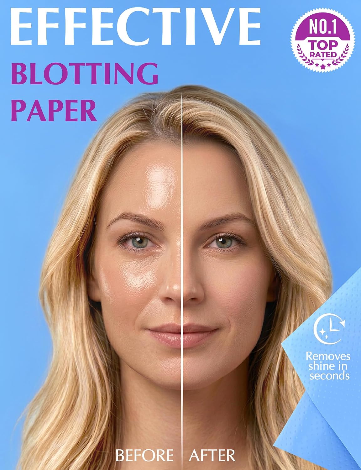 High-Performance Oil Absorbing Sheets for Face - 3 pack (150 sheets) - Makeup Friendly Blotting Papers for Oily Skin - Oil Blotting Sheets for Face - Image 2