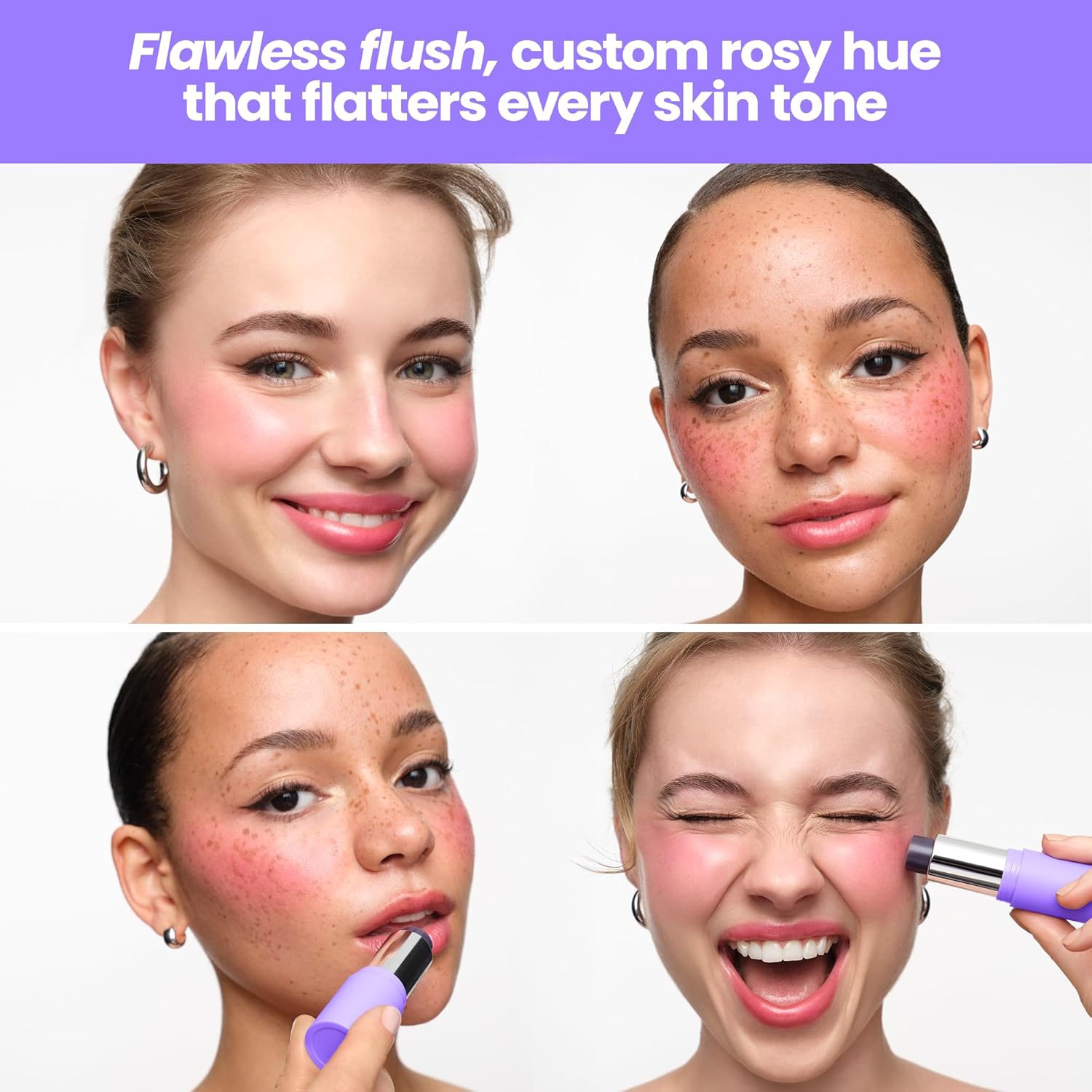 Wonderskin Cream Blush Stick pH-Activated - pHlush Stick Multi-Use, Blush for Cheeks and Lips, Cooling Nourishing Color-Adjusting Makeup - Image 3