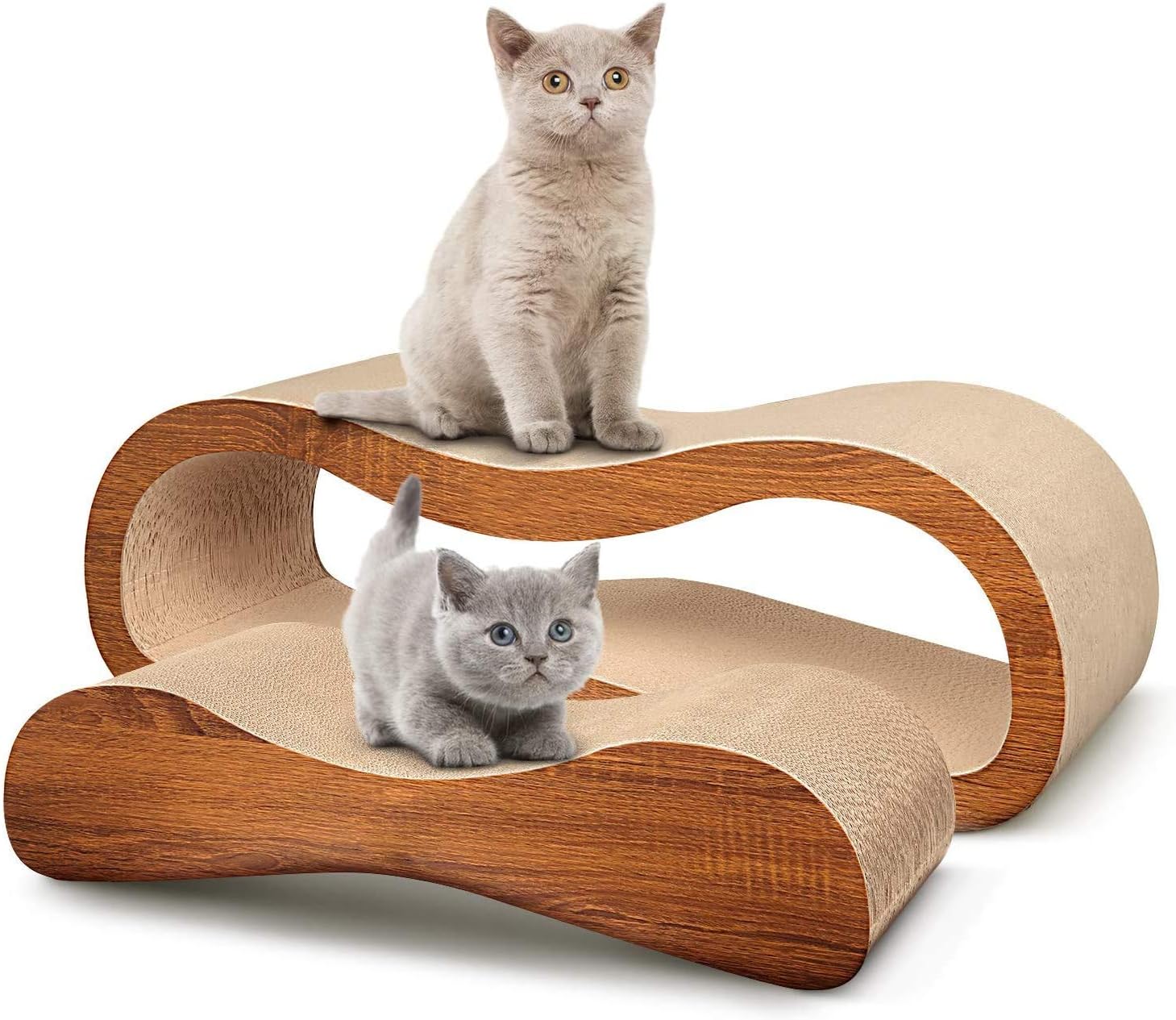 2 in 1 Cat Scratcher Cardboard Lounge Bed, Cat Scratching Board, Durable Board Pads Prevents Furniture Damage,Large - Image 2