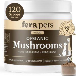 Fera Pets Mushroom Supplement for Dogs & Cats with Turkey Tail, 120 Scoops