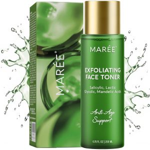 MAREE Exfoliating Toner with Salicylic Acid – AHA BHA Face Exfoliant & Pore Cleaner – BHA Liquid Exfoliant for Sebum & Dead Skin Care Remover – Face Exfoliator – Acido Salicilico Exfoliante Facia