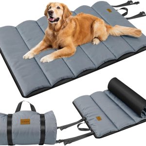 Gimars Upgraded Thickened Outdoor Dog Bed with Waterproof Film, Easy to Roll Up with Buckle, Large Travel Pet Bed for Medium & Large Dog, Portable, Foldable, Washable for Camping,Traveling