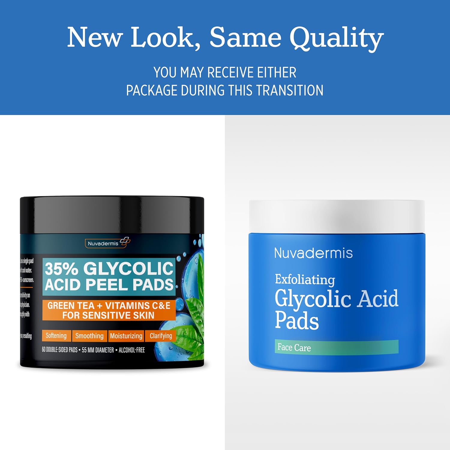 NUVADERMIS 35% Glycolic Acid Peel Pads – Exfoliating Facial Resurfacing for Blackheads, Dark Spots, and Acne – Safe for Sensitive Skin – 60 Double-Sided Pads - Image 3