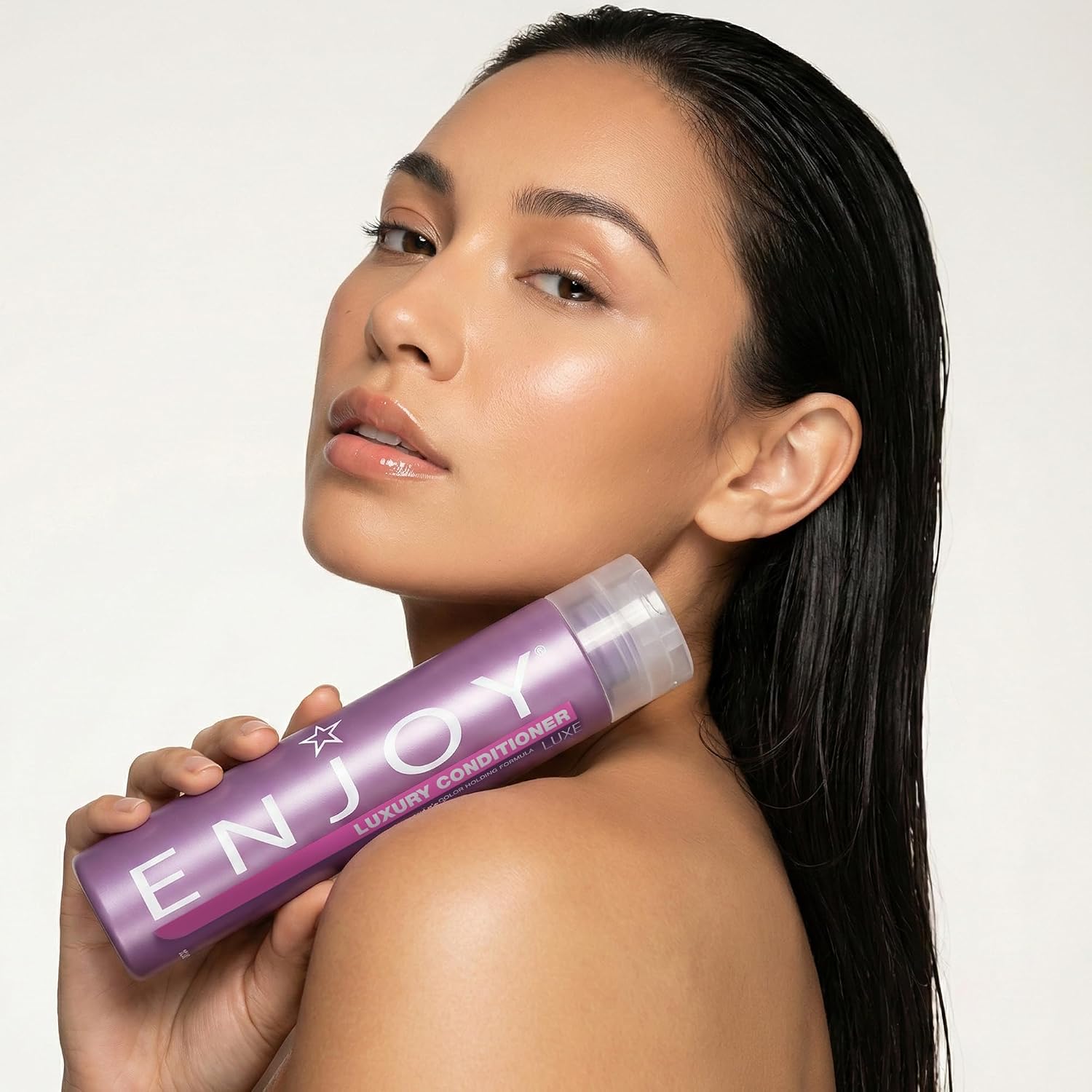Enjoy Luxury Conditioner - Eliminates Frizz Cleansing Moisturizing Smoothing - Sulfate Free For Thick Coarse or Curly Hair (33.8 Fl Oz) - Image 3