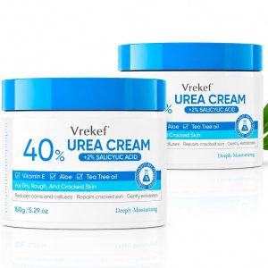 Urea Cream 40 Percent with 2% Salicylic Acid, Urea Cream 40 Percent for Feet Maximum Strength, Foot & Hand Cream for Dry Cracked Heels, Callus Softener for Rough Thick Skin, 5.29 oz (2 PCS)