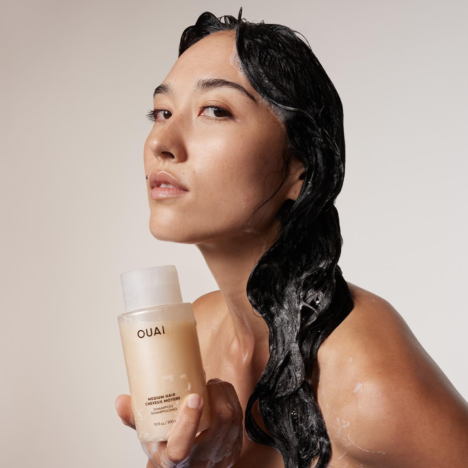 OUAI Medium Hair Shampoo - Hydrating Shampoo for Color Treated Hair & Dry Scalp - Nourishes, Strengthens, Reduces Breakage & Adds Shine - Coconut Oil, Babassu, Keratin - Sulfate Free, Refill 32 Oz - Image 3