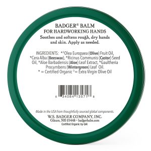 Badger - Hardworking Hands Healing Balm, Aloe Vera & Wintergreen, Working Hand Balm, for Dry Hands, Hand Moisturizer, Certified Organic, 2 oz (3 Pack)