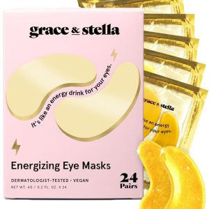grace & stella Award Winning Under Eye Mask - Birthday Gifts for Women - Gel Eye Patches for Dark Circles, Puffy Eyes, Undereye Bags - Gifts for Mom - Vegan Self Care (24 Pairs, Gold)