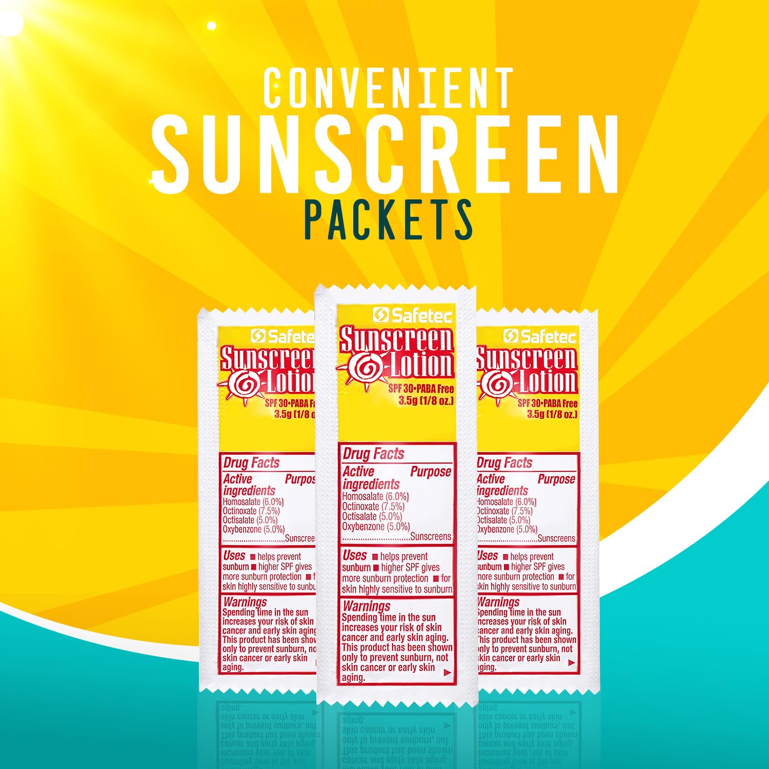 Sunscreen Lotion, SPF30 Protection and PABA Free, Mini Sunscreen Bulk, Individual Sunscreen Packets (Pack of 100) – Travel Size Sun Screen for Outdoors, Bundled with reclosable Homesphere bag (100) - Image 3