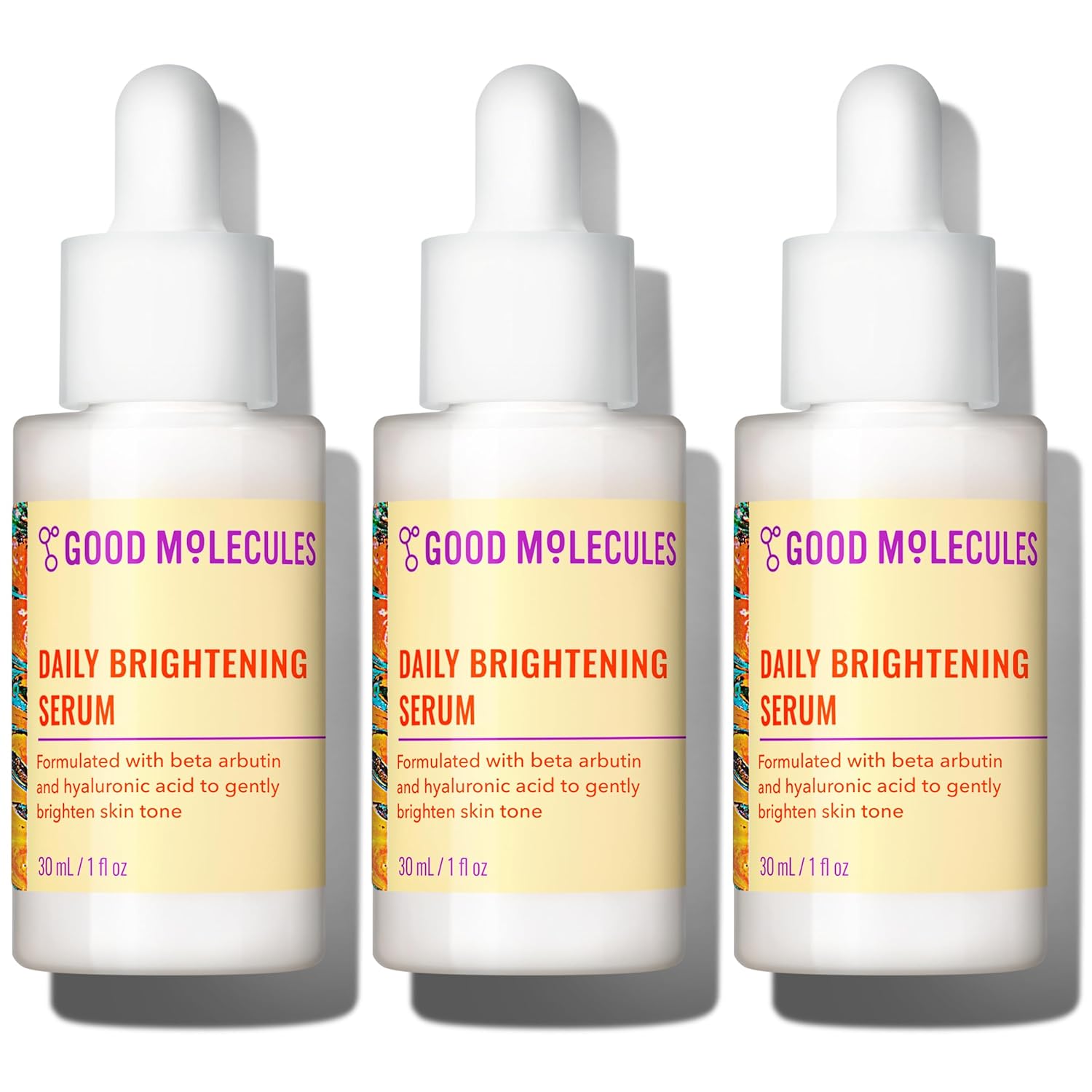 Good Molecules Daily Brightening Serum Pack 3 – 1 fl oz / 30 ml Each | Lightweight Brightening Serum with Beta Arbutin 3% & Hyaluronic Acid for Even-Looking Skin - Image 3
