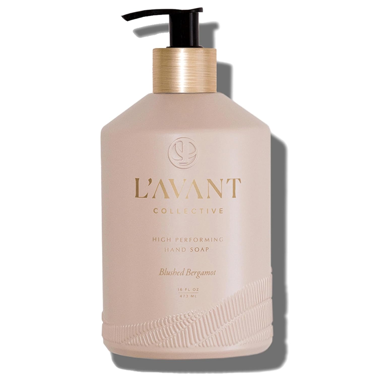 L'AVANT Collective Natural Luxury Hand Soap | Plant-Based, Non-Toxic & Moisturizing, Safe for Kids & Pets, Refillable Glass Bottle with Pump, 16 Fl Oz, Bathroom & Kitchen | Blushed Bergamot