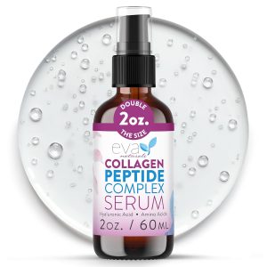 Collagen Serum for Face by Eva Naturals - Anti Aging Multi Peptide Face Serum with Hyaluronic Acid - Firming Hydrating Wrinkle Reducer Peptide Serum for Women & Men - Fragrance Free 2 oz