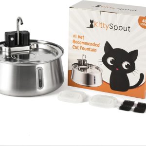 The KittySpout Stainless Steel Wireless Cat Water Fountain, 4L/108oz