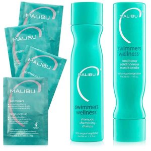 Malibu C Swimmers Wellness Shampoo and Conditioner + Hair Mask Summer Essentials Kit - Adults & Kids Clarifying, Moisturizing, Shine Restoring Hair Care - Protects from Pool Chlorine & Copper, 6 Ct