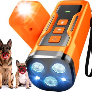 Dog Bark Deterrent Devices, 6 Modes 3X Ultrasonic Anti Barking Device for Dogs, 33 FT Range Barks No More Indoors Neighbor Outdoors with Flashlight,Dog Training Device