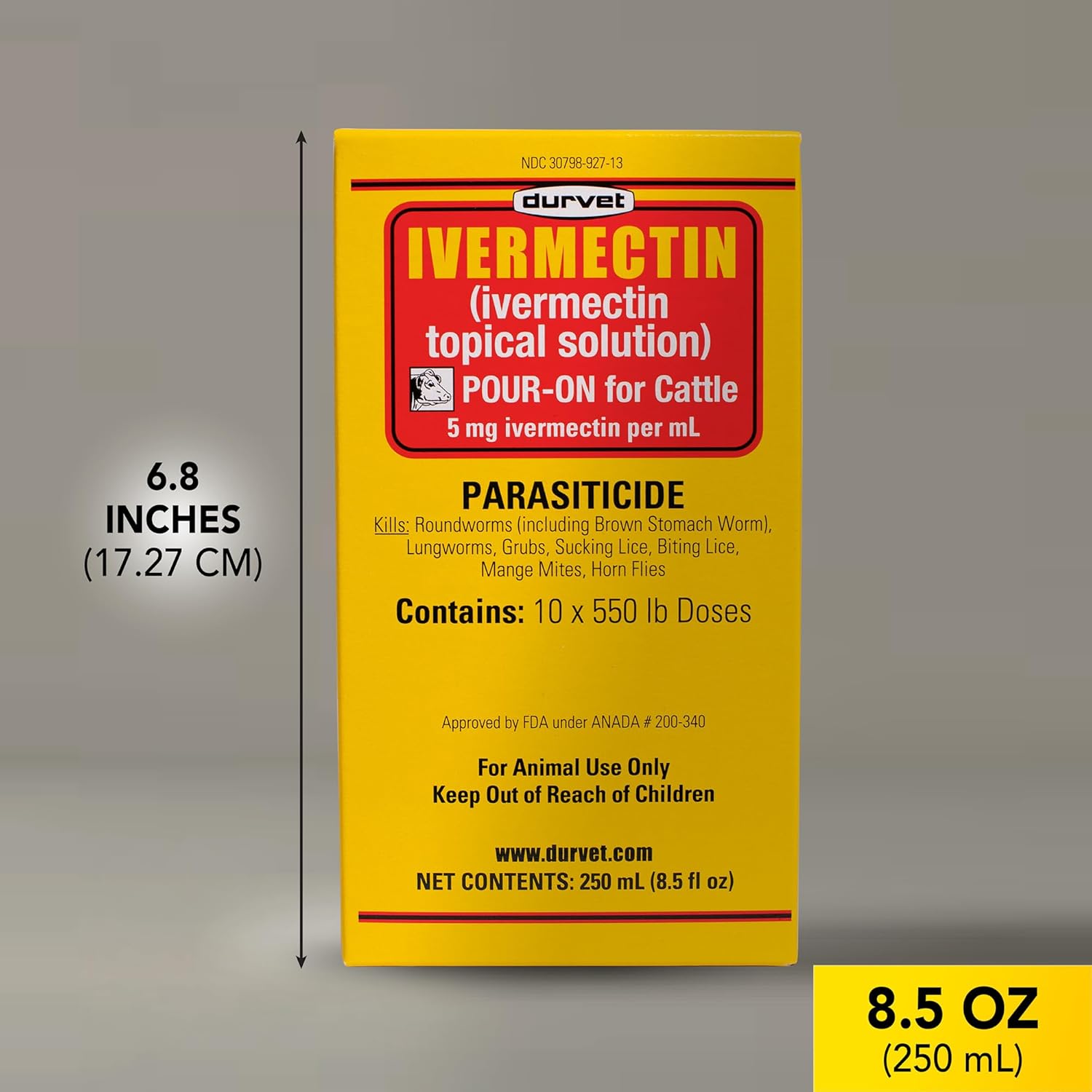 Durvet Ivermectin Pour On Dewormer 250mL - Image 3