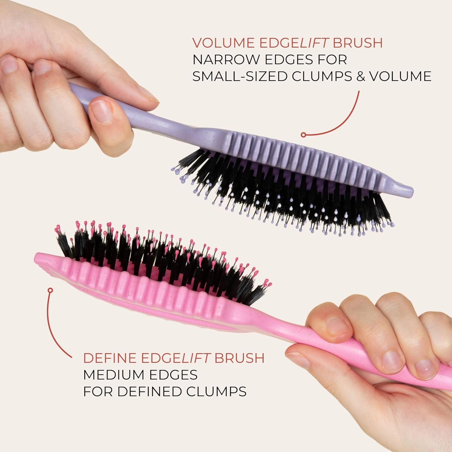 Bounce Curl Define EdgeLift Brush, 5-in-1 Tool for Effortlessly Defined Curls, Waves & Coils, Reduces Frizz - Pink - Image 2